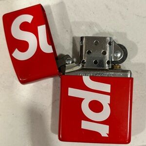 Supreme logo red Zippo lighter
